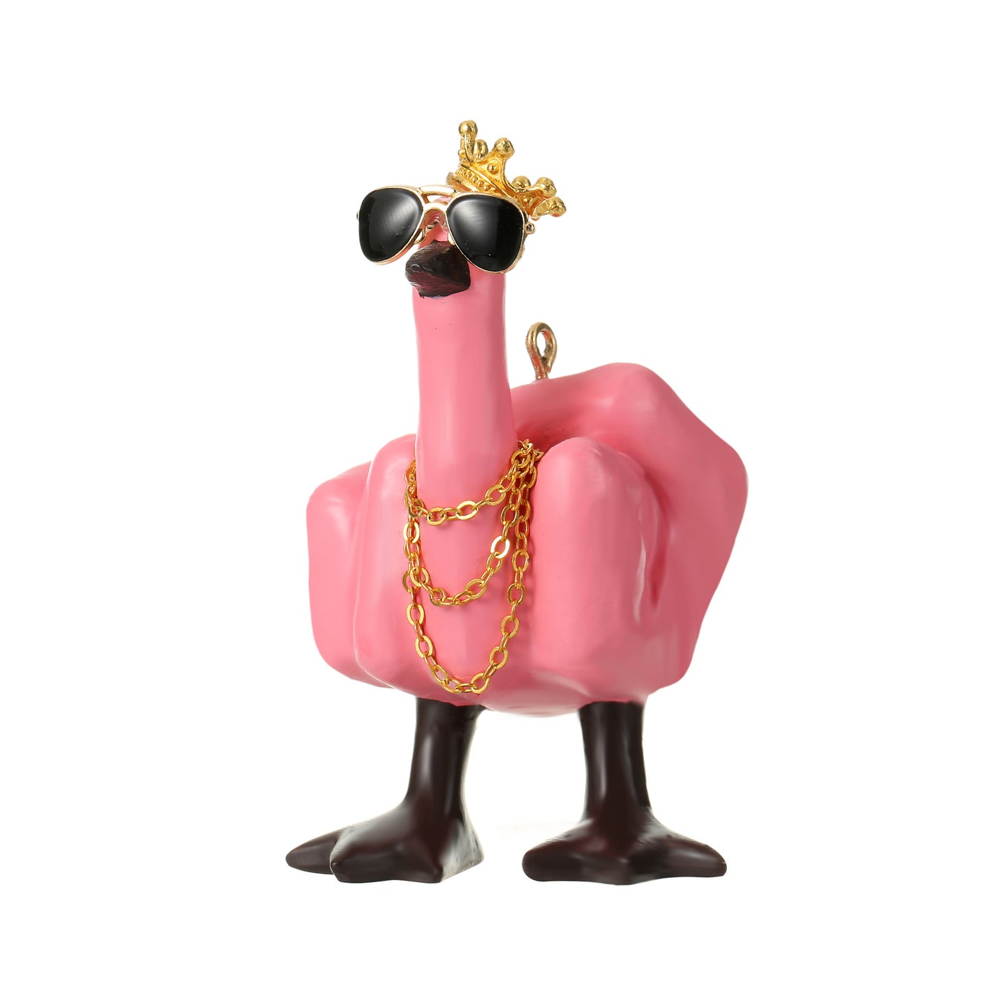 Edgy Duck Middle Finger Car Ornament – Sunglasses & Crown