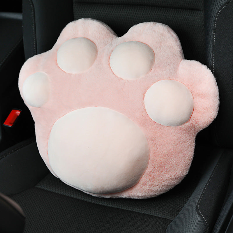 Cute Cat Paw Car Accessories – Plush Seat Belt & Headrest