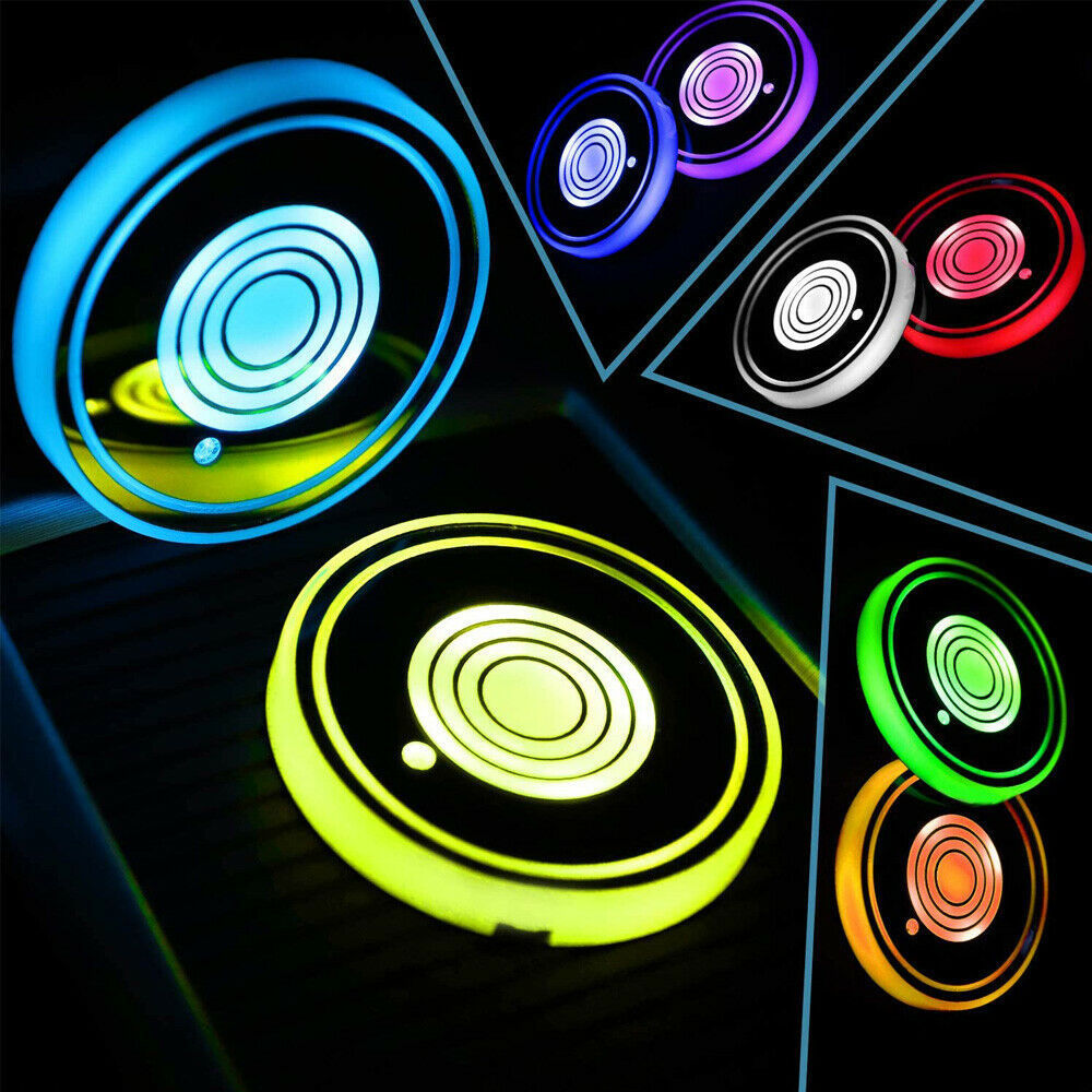 USB LED Car Cup Holder Mat – Illuminated Water Effect