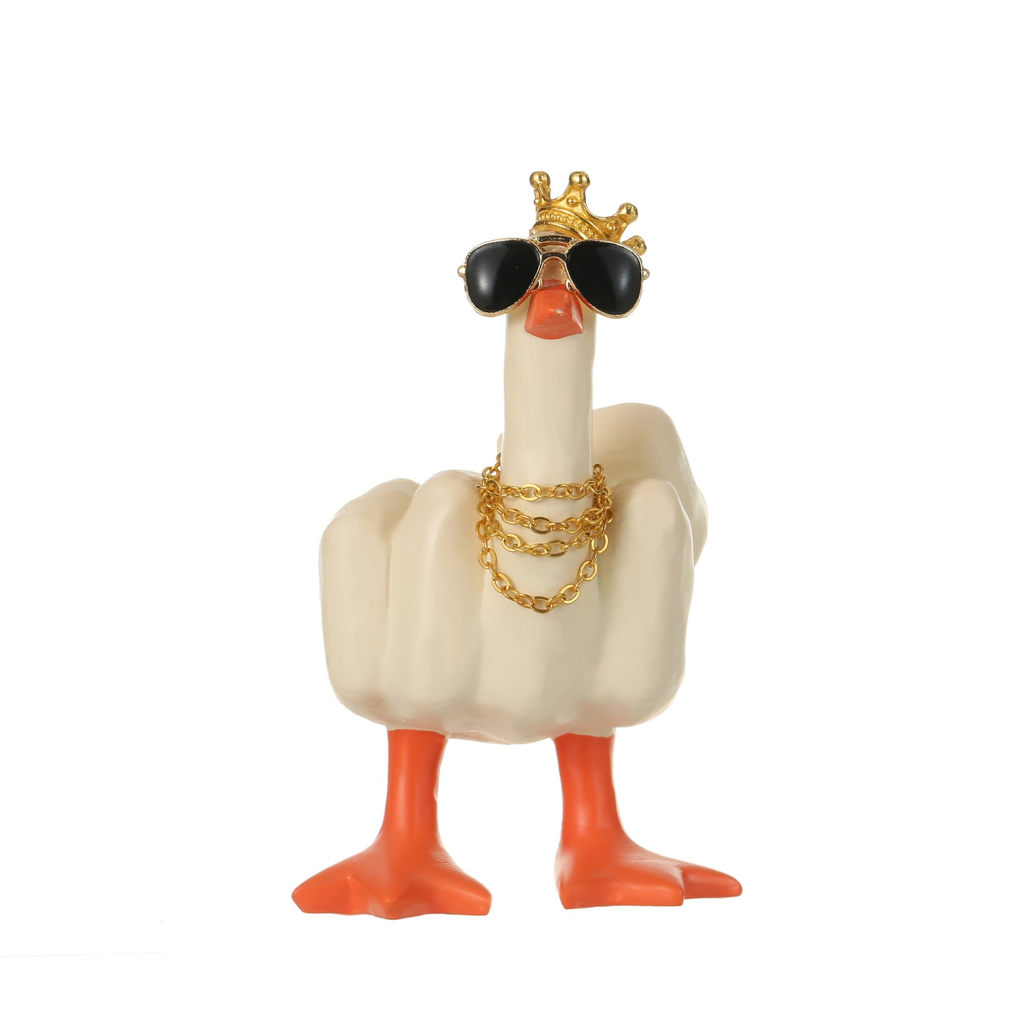 Edgy Duck Middle Finger Car Ornament – Sunglasses & Crown