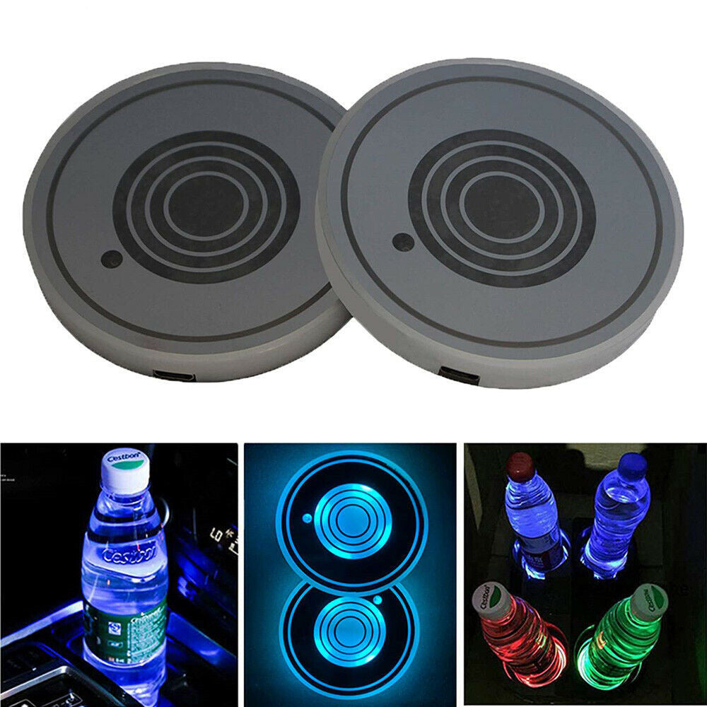 USB LED Car Cup Holder Mat – Illuminated Water Effect