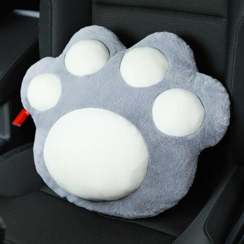 Cute Cat Paw Car Accessories – Plush Seat Belt & Headrest