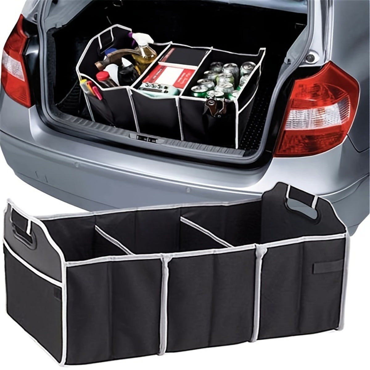 Foldable Car Trunk Organizer with Large Storage Capacity