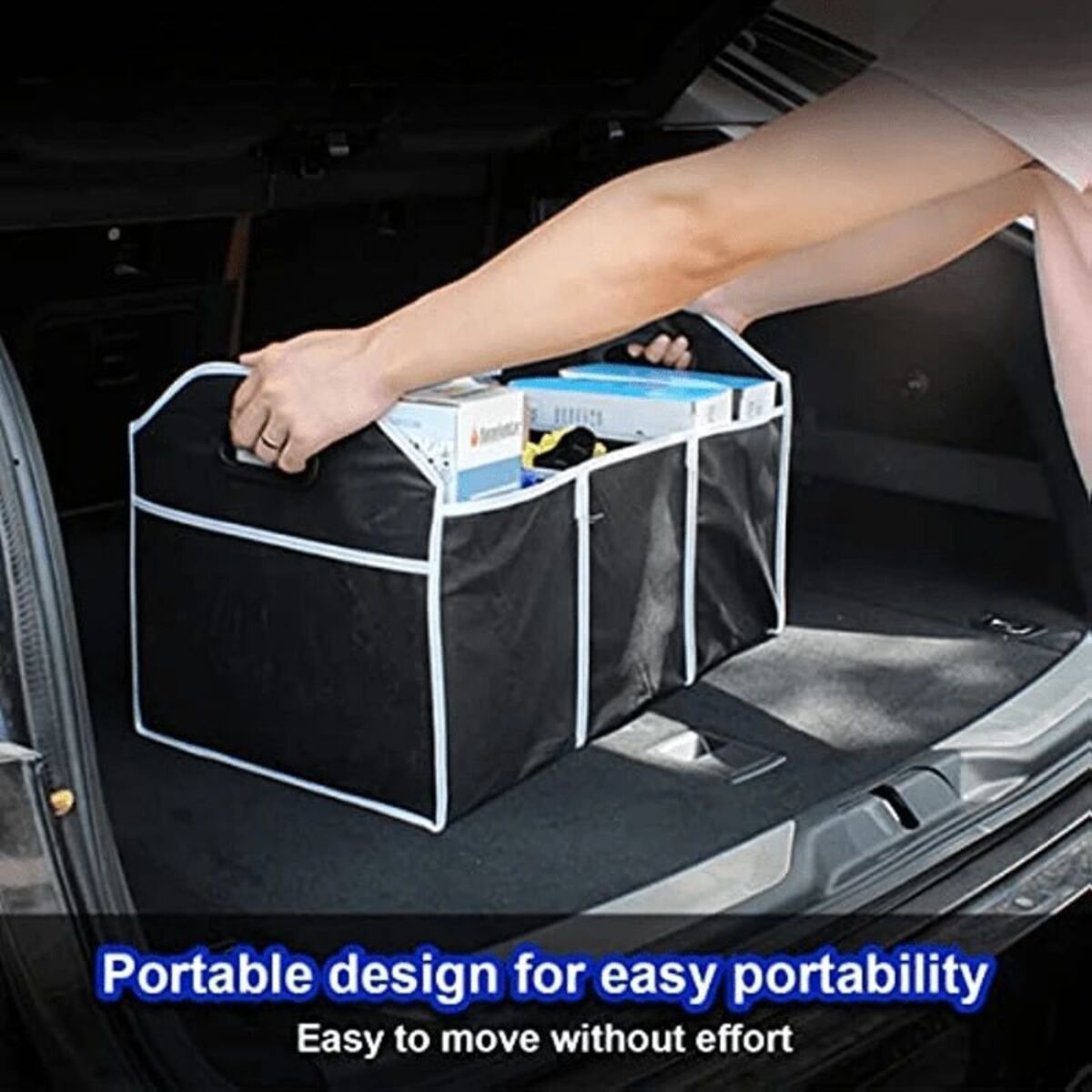 Foldable Car Trunk Organizer with Large Storage Capacity