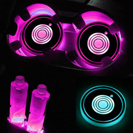 USB LED Car Cup Holder Mat – Illuminated Water Effect