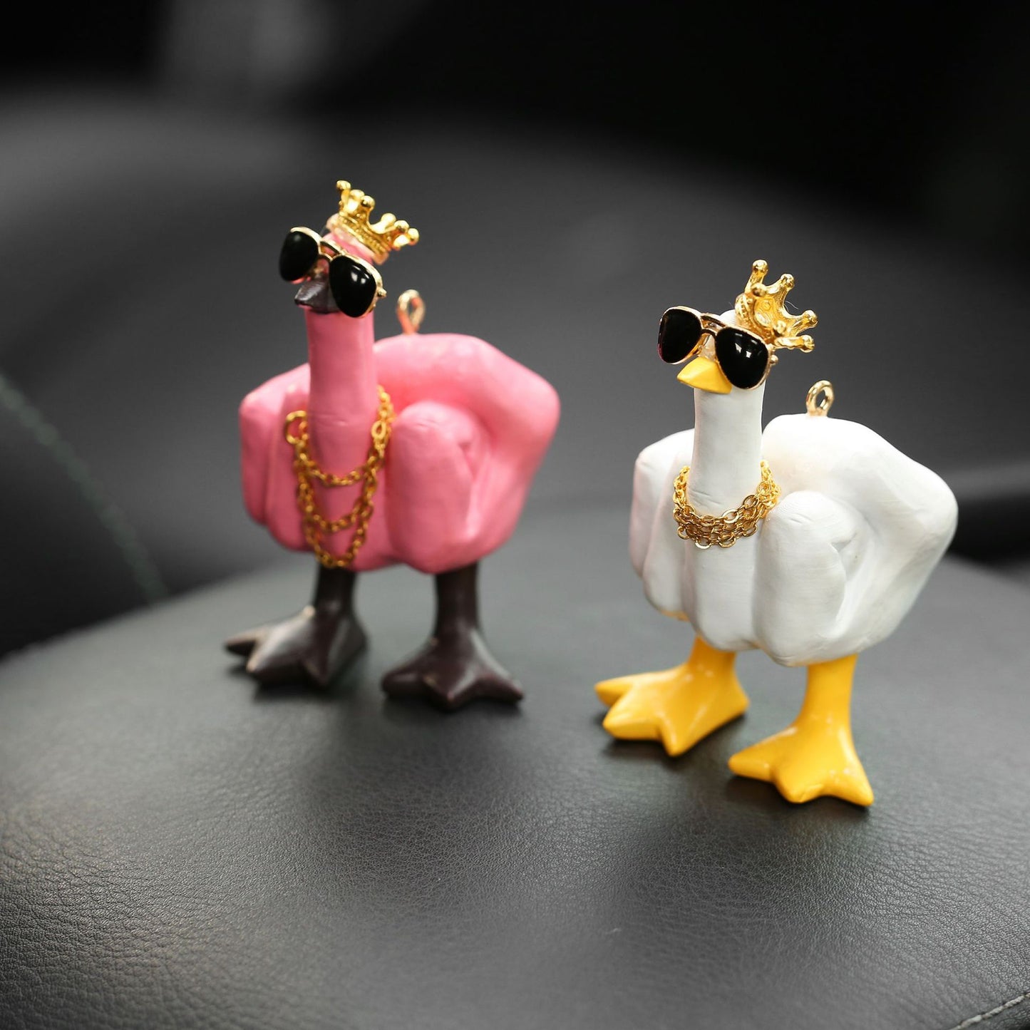 Edgy Duck Middle Finger Car Ornament – Sunglasses & Crown