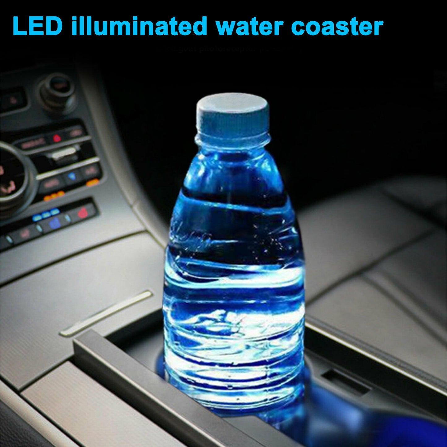 USB LED Car Cup Holder Mat – Illuminated Water Effect