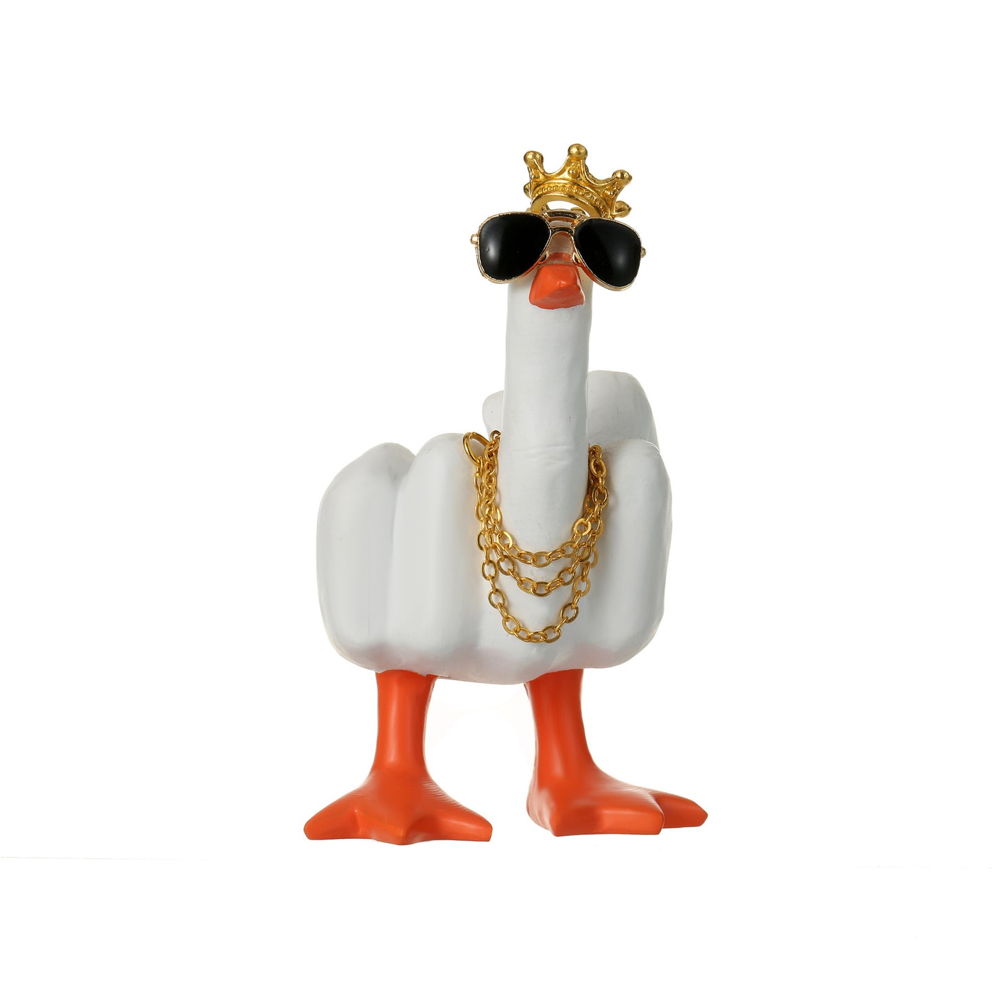 Edgy Duck Middle Finger Car Ornament – Sunglasses & Crown