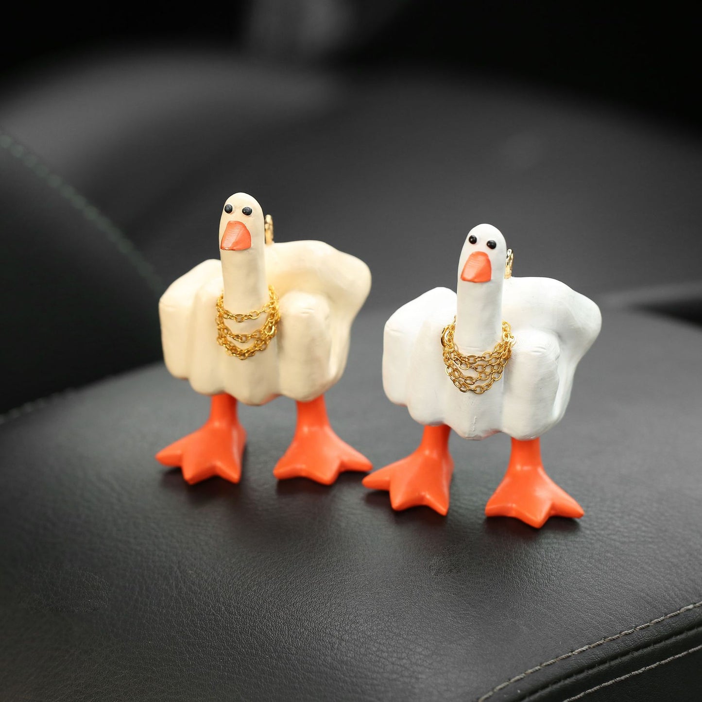 Edgy Duck Middle Finger Car Ornament – Sunglasses & Crown