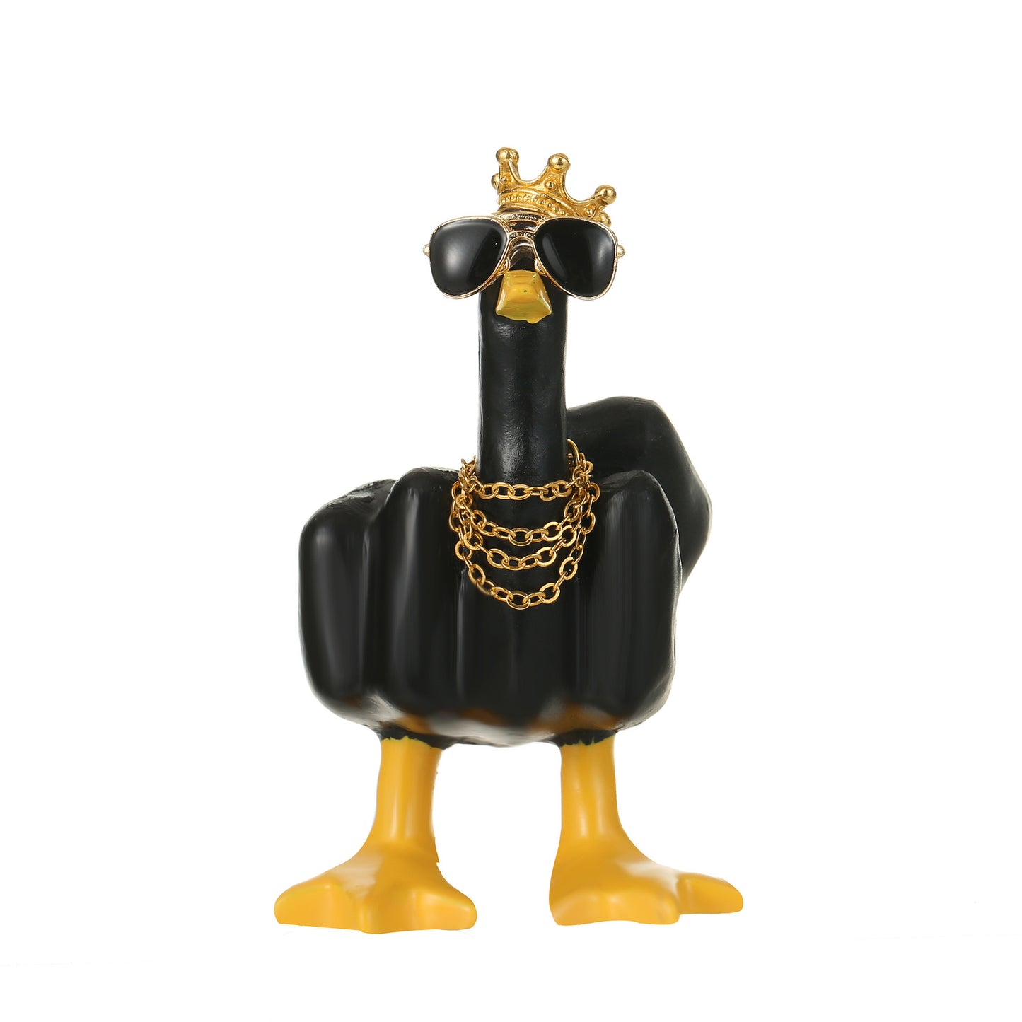 Edgy Duck Middle Finger Car Ornament – Sunglasses & Crown